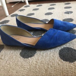 J.Crew blue suede D'Orsay flats, size 6